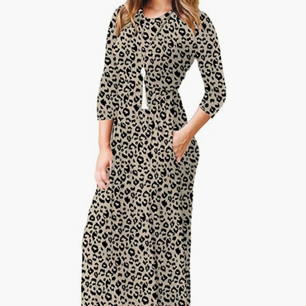 3/4 Sleeve Leopard Maxi🖤